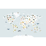 LIVING EARTH - Esempio di carta da parati panoramica, mappa del mondo degli animali