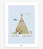 LITTLE INDIANS - Poster per bambini - Tipi (blu)
