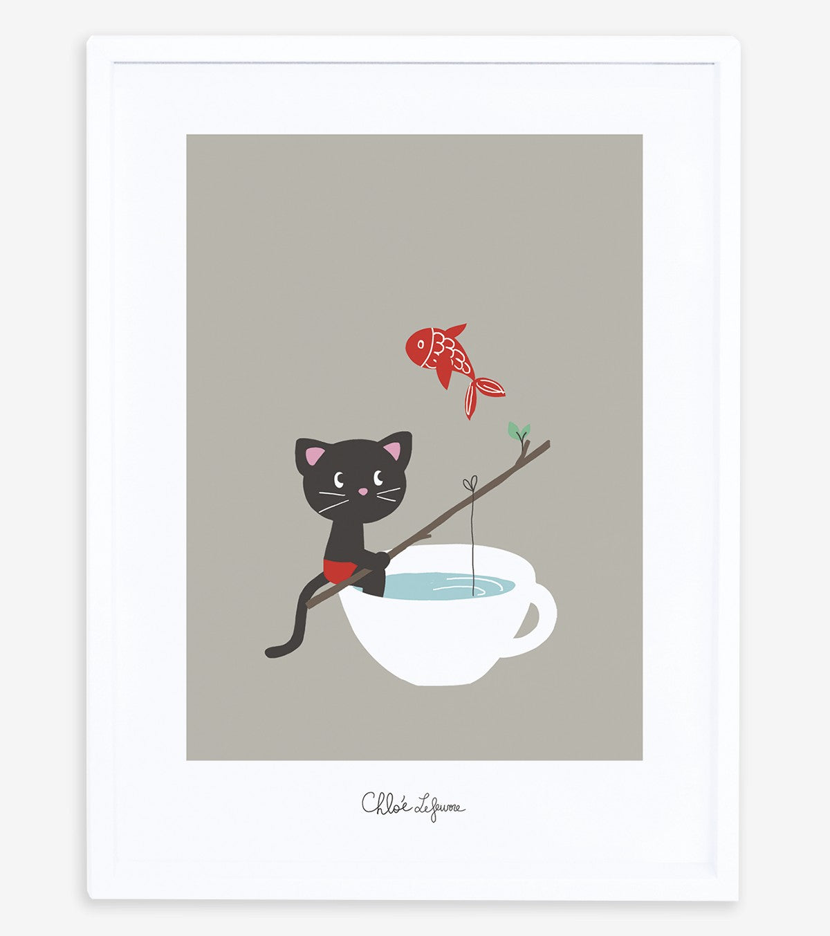 MOKA & POM - Poster per bambini - Gattino da pesca