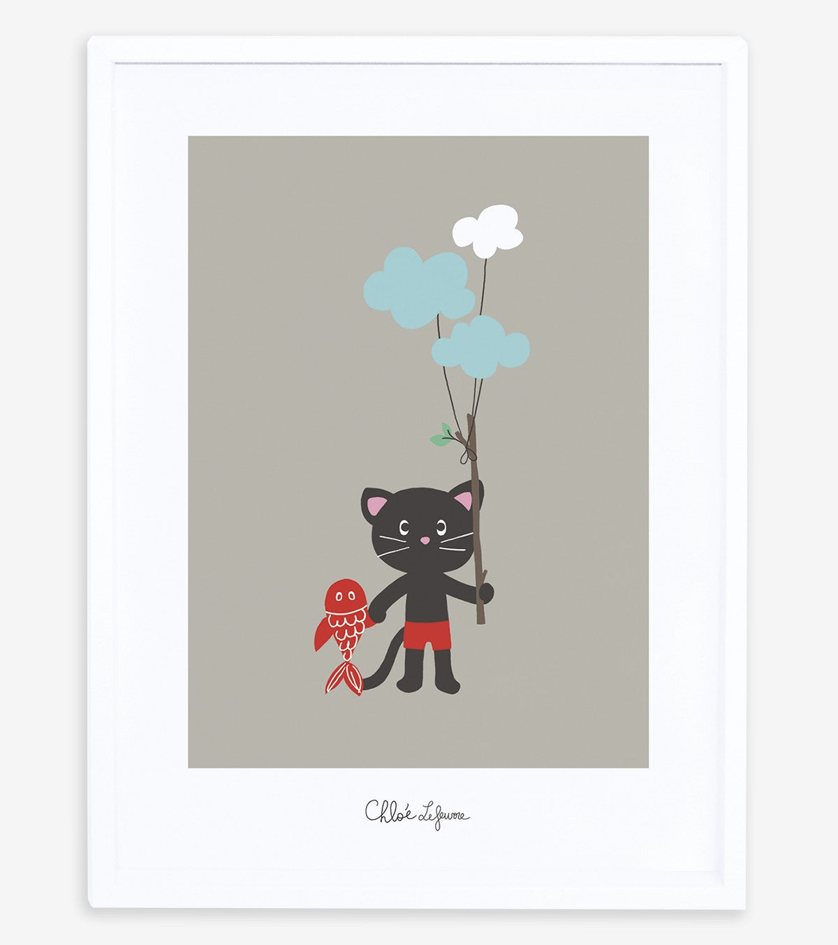 MOKA & POM - Poster per bambini - Gattino e nuvole