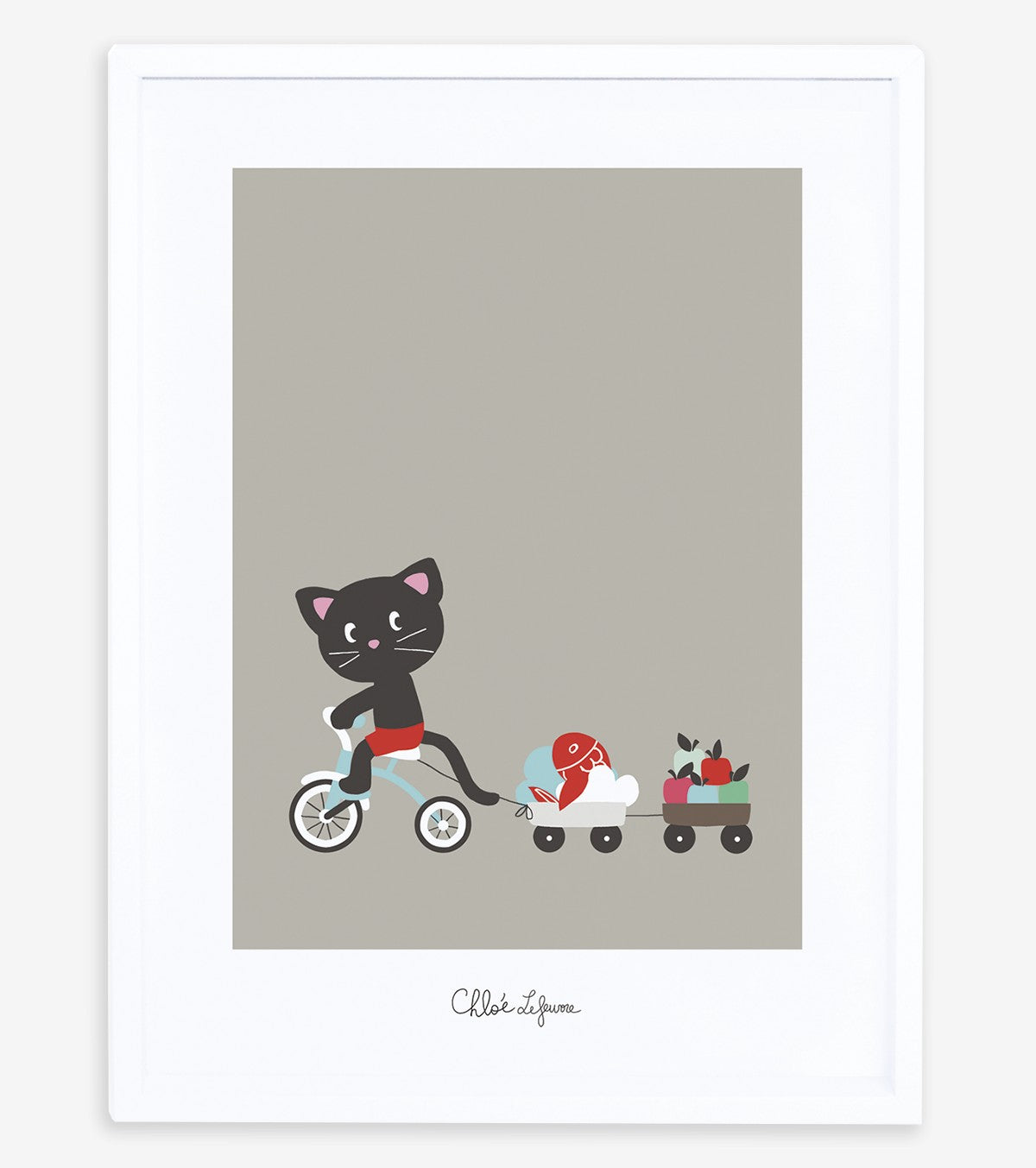 MOKA & POM - Poster per bambini - Gatto e triciclo