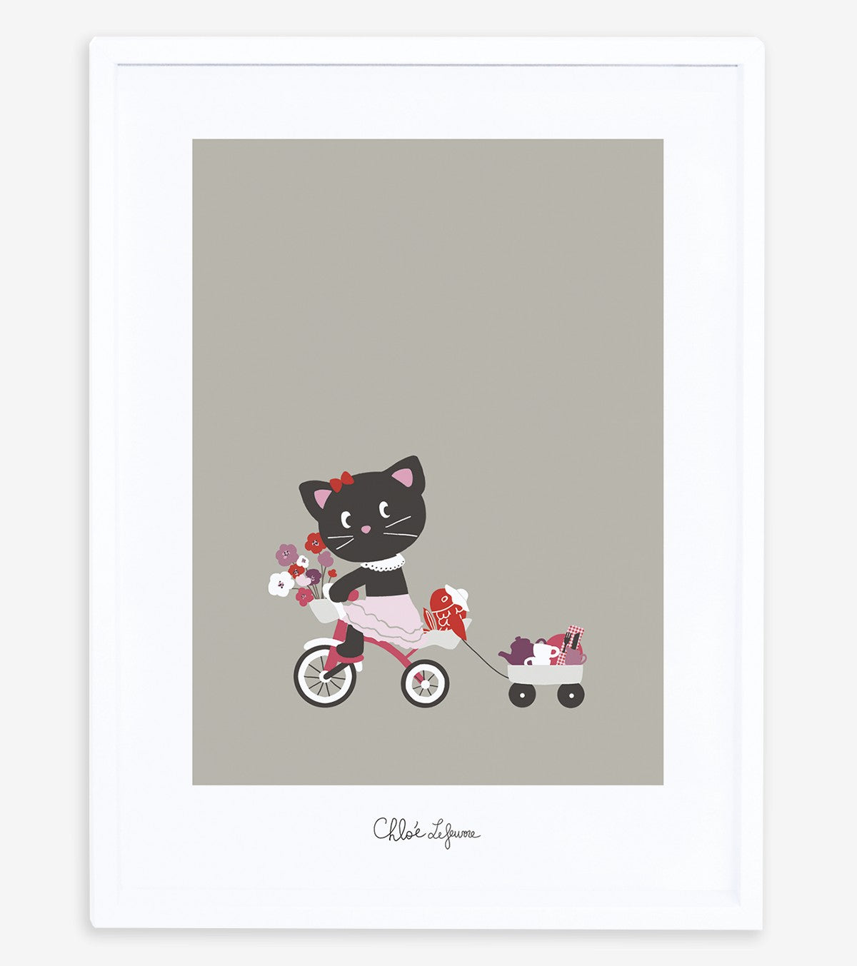 MILLY & FLORE - Poster per bambini - Gatto e triciclo