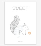 NORDIC - Poster per bambini - Lo scoiattolo, dolce