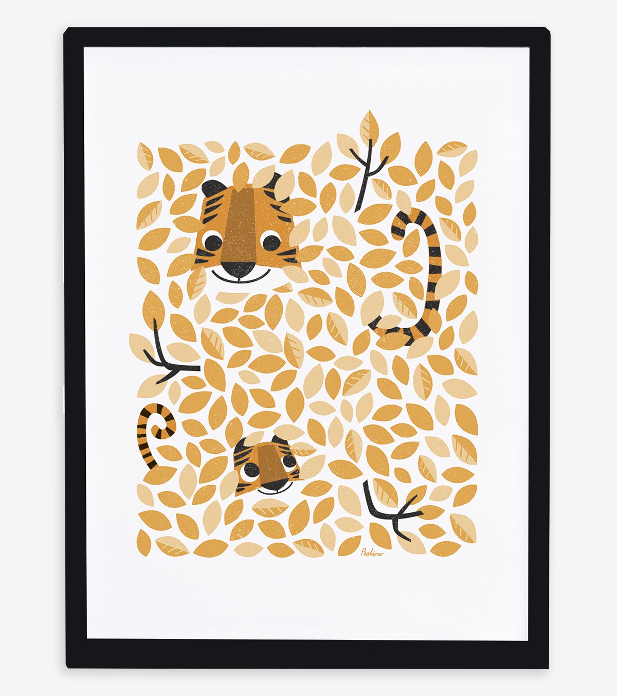 NASCONDERE E CERCARE - Poster per bambini - La tigre e le foglie