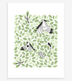 Nascondino e ricerca - Poster per bambini - Zebra e foglie