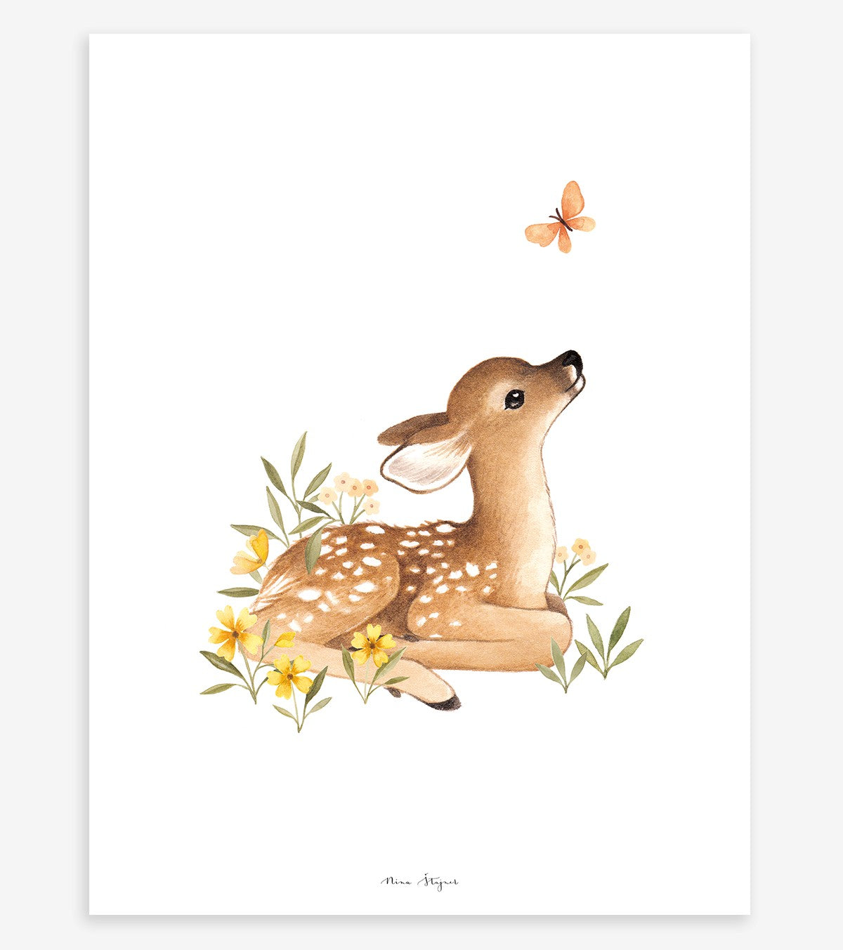 OH DEER - Poster per bambini - Vintage fawn