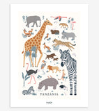 TANZANIA - Poster per bambini - Animali selvatici