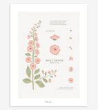 I fiori di campo - Poster per bambini - Hollyhocks