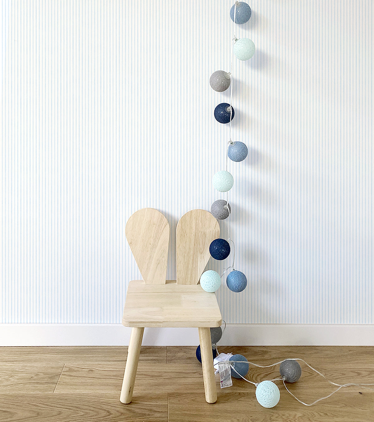 Guirlande lumineuse 24 boules de coton (bleu) - Éclairage décoratif intérieur