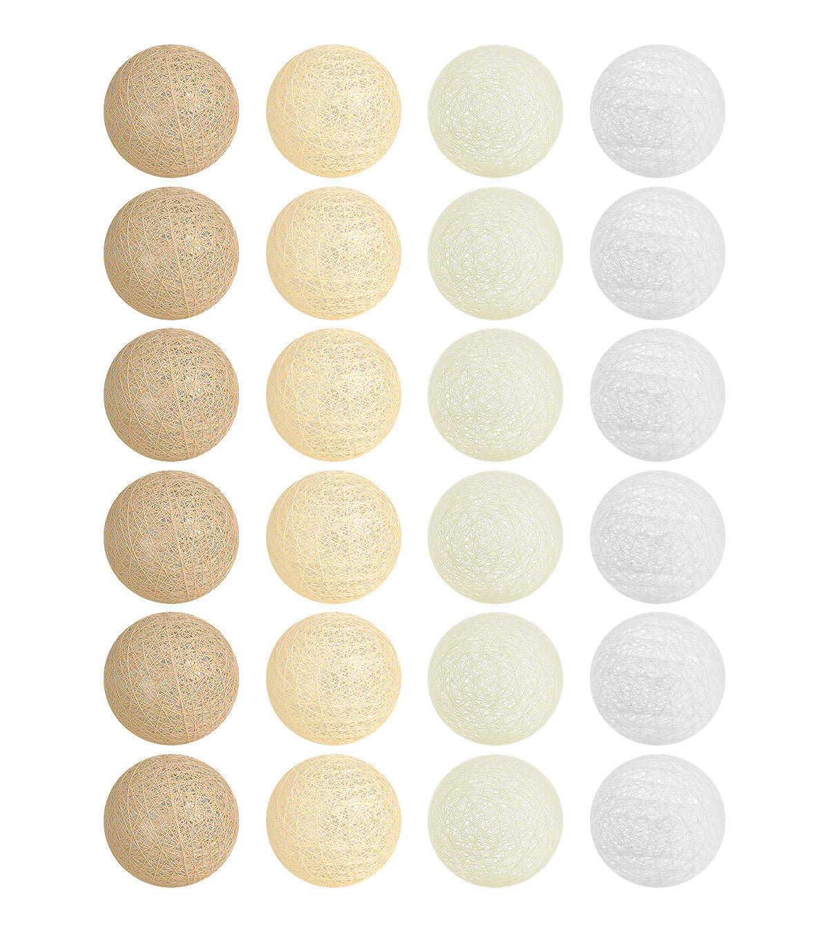 Filo di 24 batuffoli di cotone (beige) - Illuminazione decorativa per interni