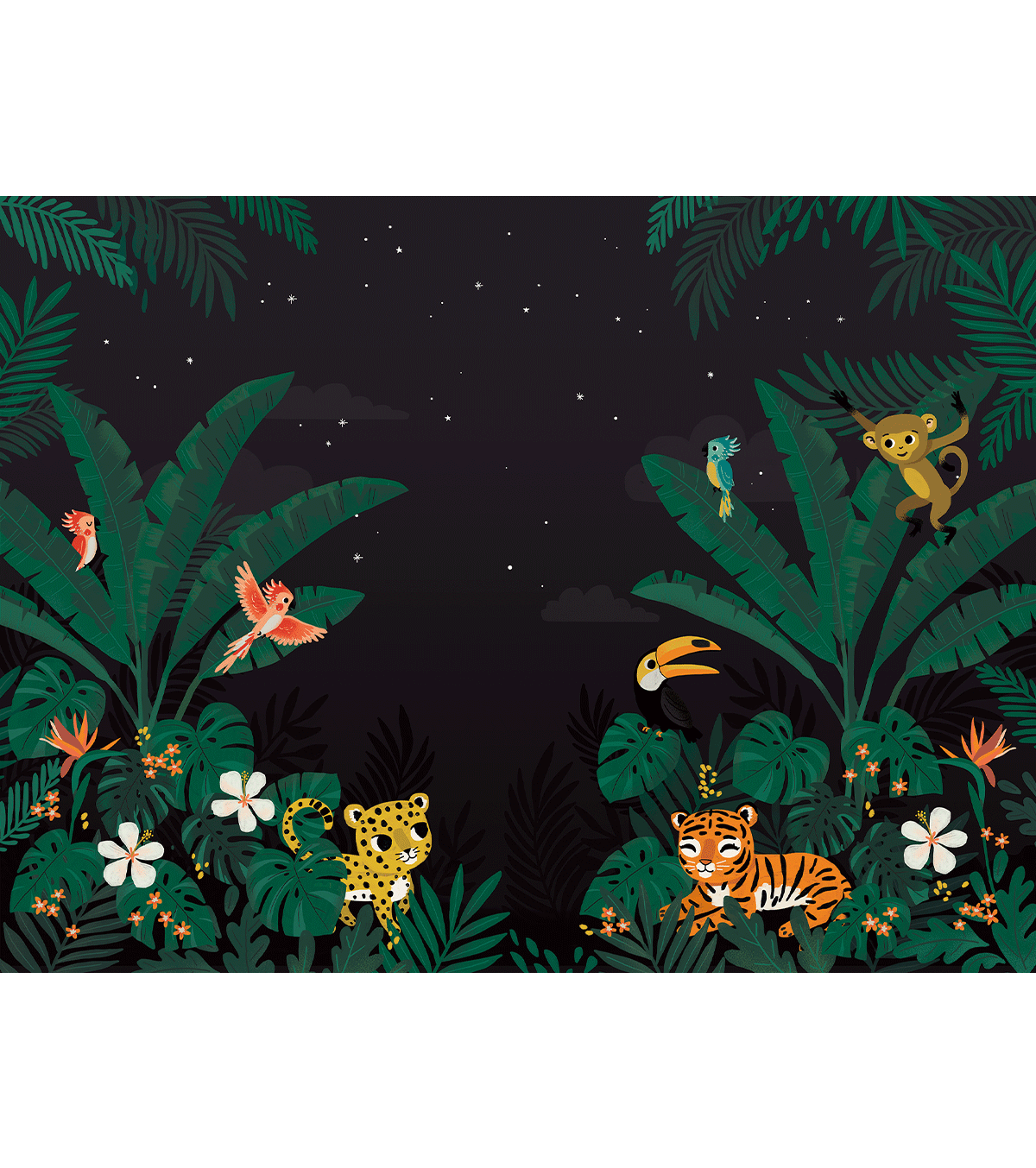 JUNGLE NIGHT - Carta da parati panoramica - Animali della giungla