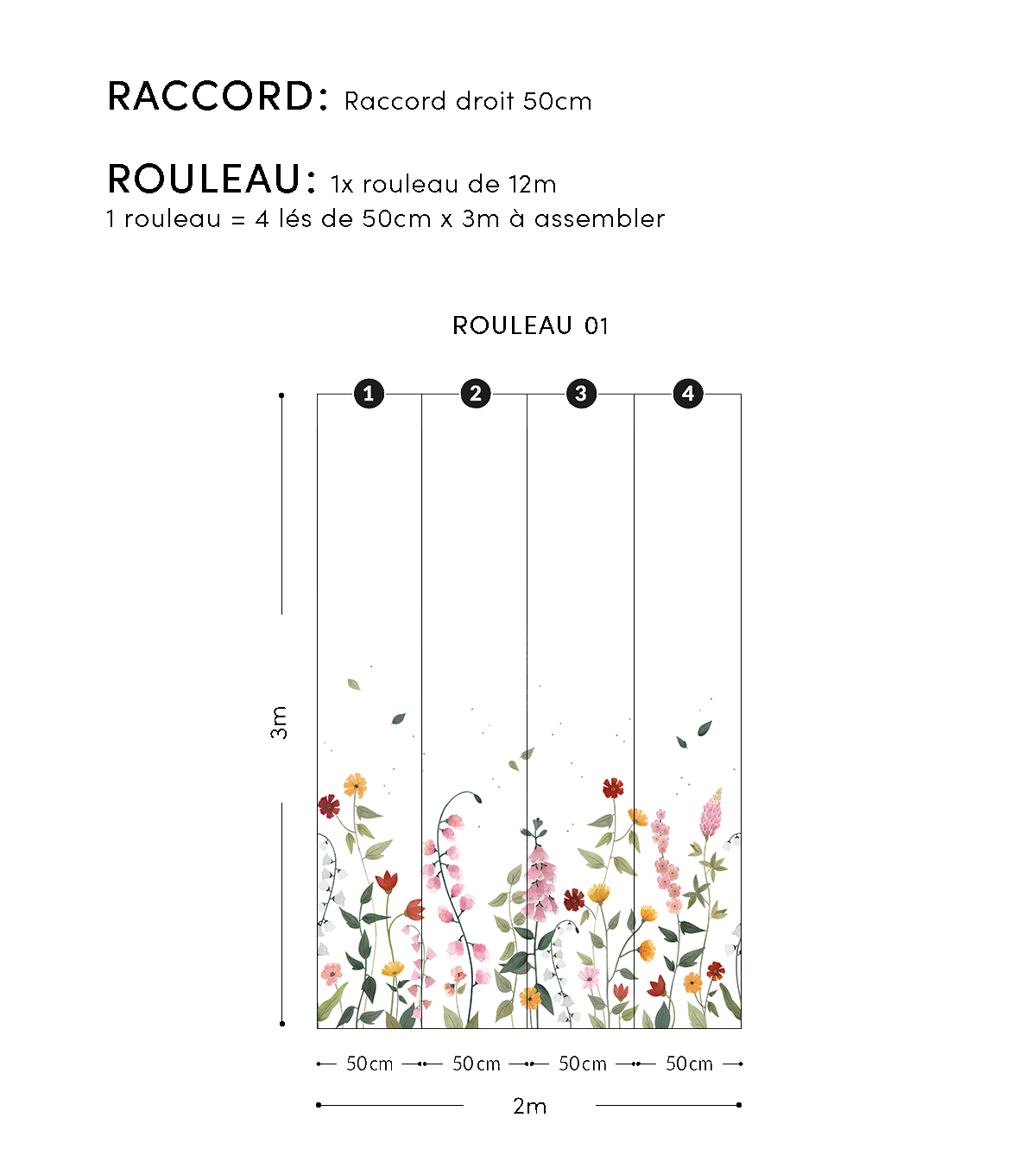 QUEYRAN - Carta da parati panoramica - Bei fiori