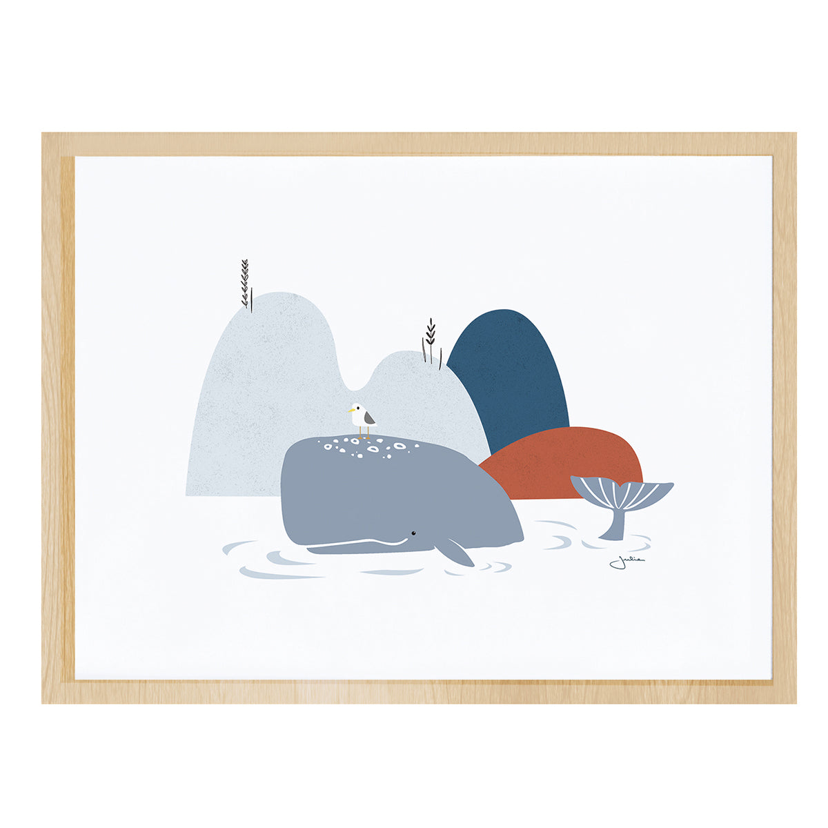 WILD ISLAND - Poster per bambini - Balene e rocce