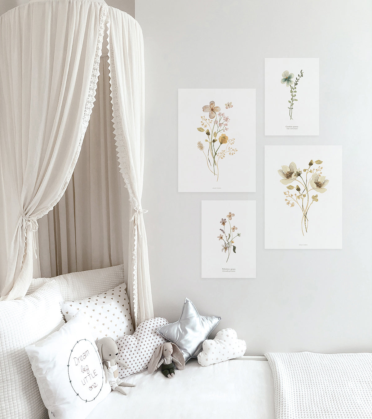 MADEMOISELLE - Set di 4 Posters - Fiori botanici