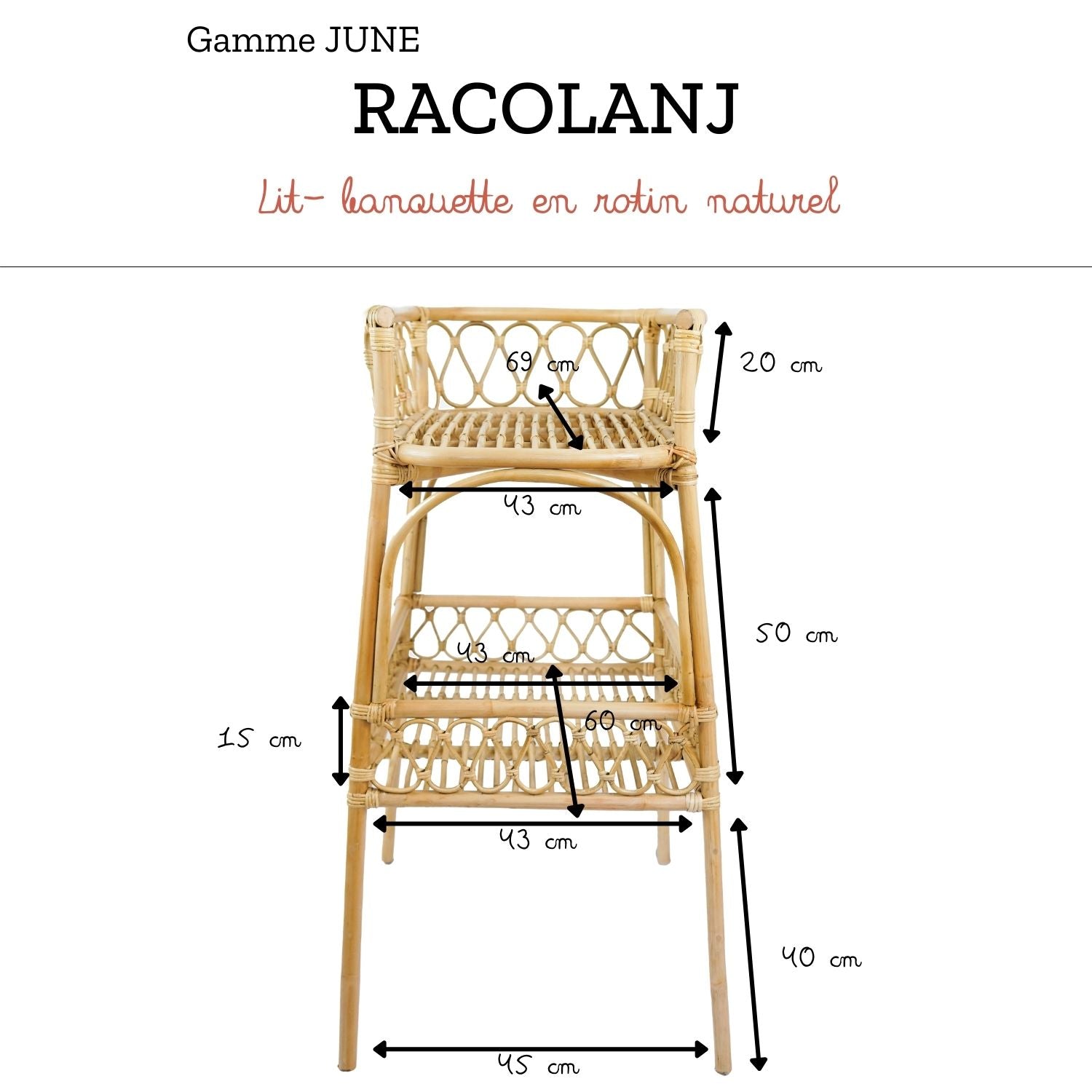 JUNE - Fasciatoio in rattan naturale