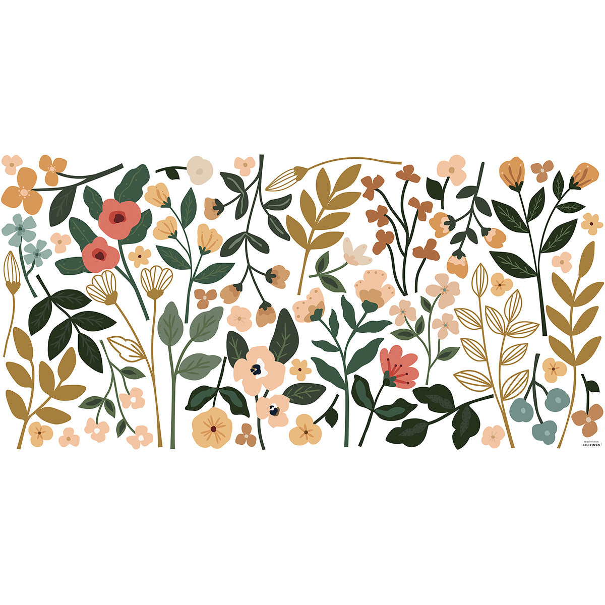 BLOEM - Adesivi murali Pareti - Grandi fiori colorati