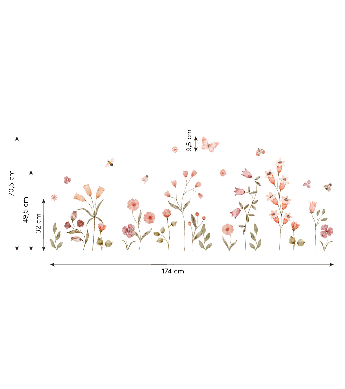 Adesivi murali COCCINELLA - Muri - Campi di fiori e insetti