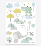 SMILE IT'S RAINING - Adesivi murali muraux - Animali, nuvole e gocce