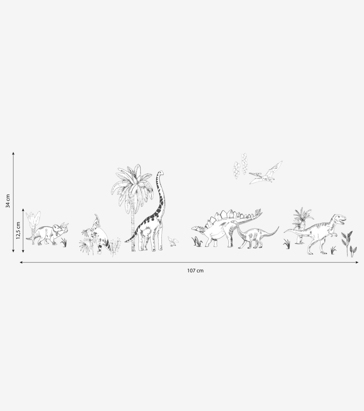DINOSAURO - Adesivi murali murales - Dinosauri e piante