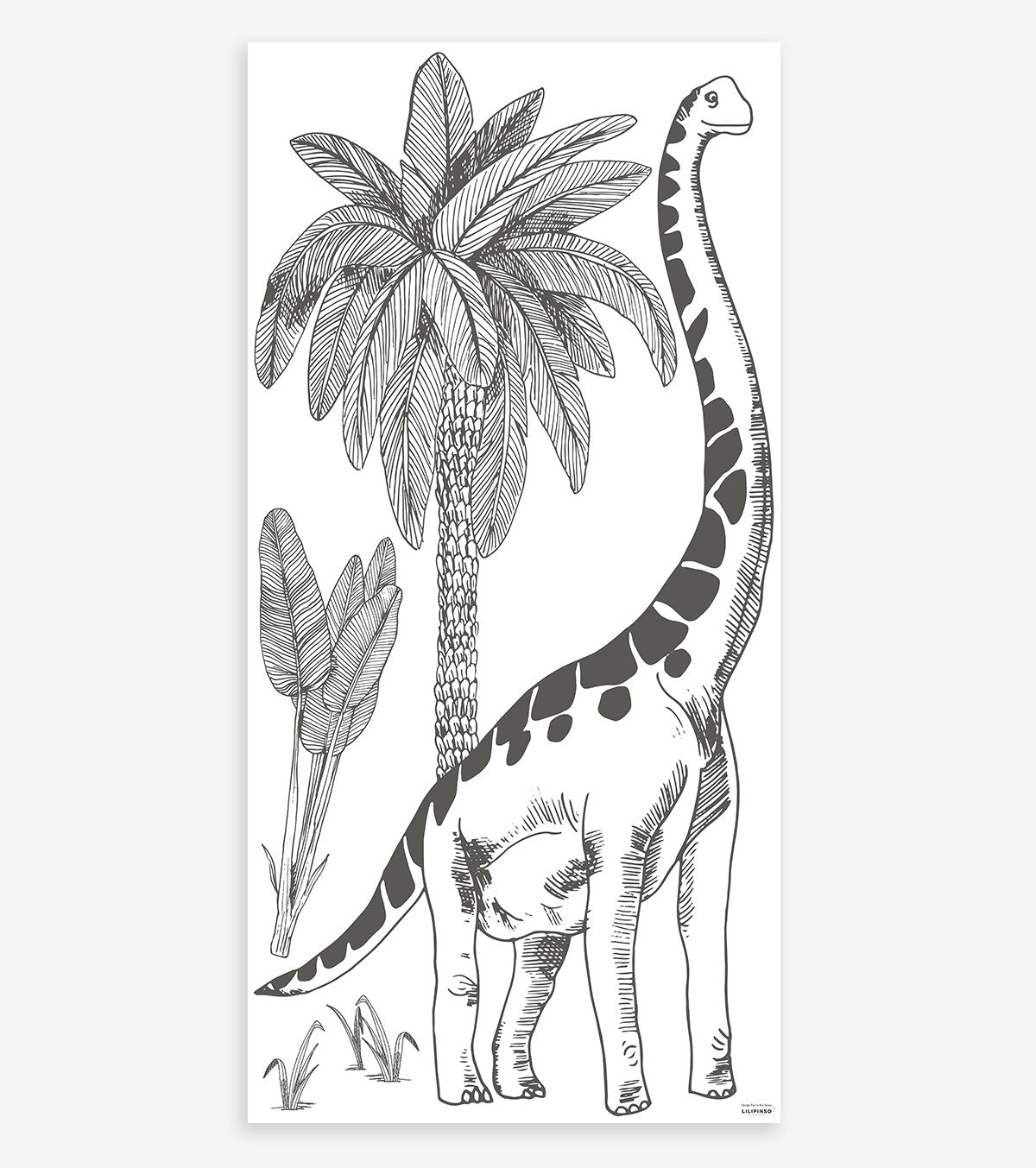 DINOSAURO - Adesivi murali Pareti - Diplodocus e palma