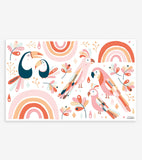 PARADISIO - Stickers muraux - Oiseaux paradisio (orange)