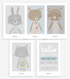 LITTLE FRIENDS - Biglietti decorativi - Animali (confezione da 5)