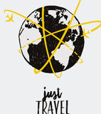 MINI TRAVELERS - Poster per bambini - Aerei e mappamondo