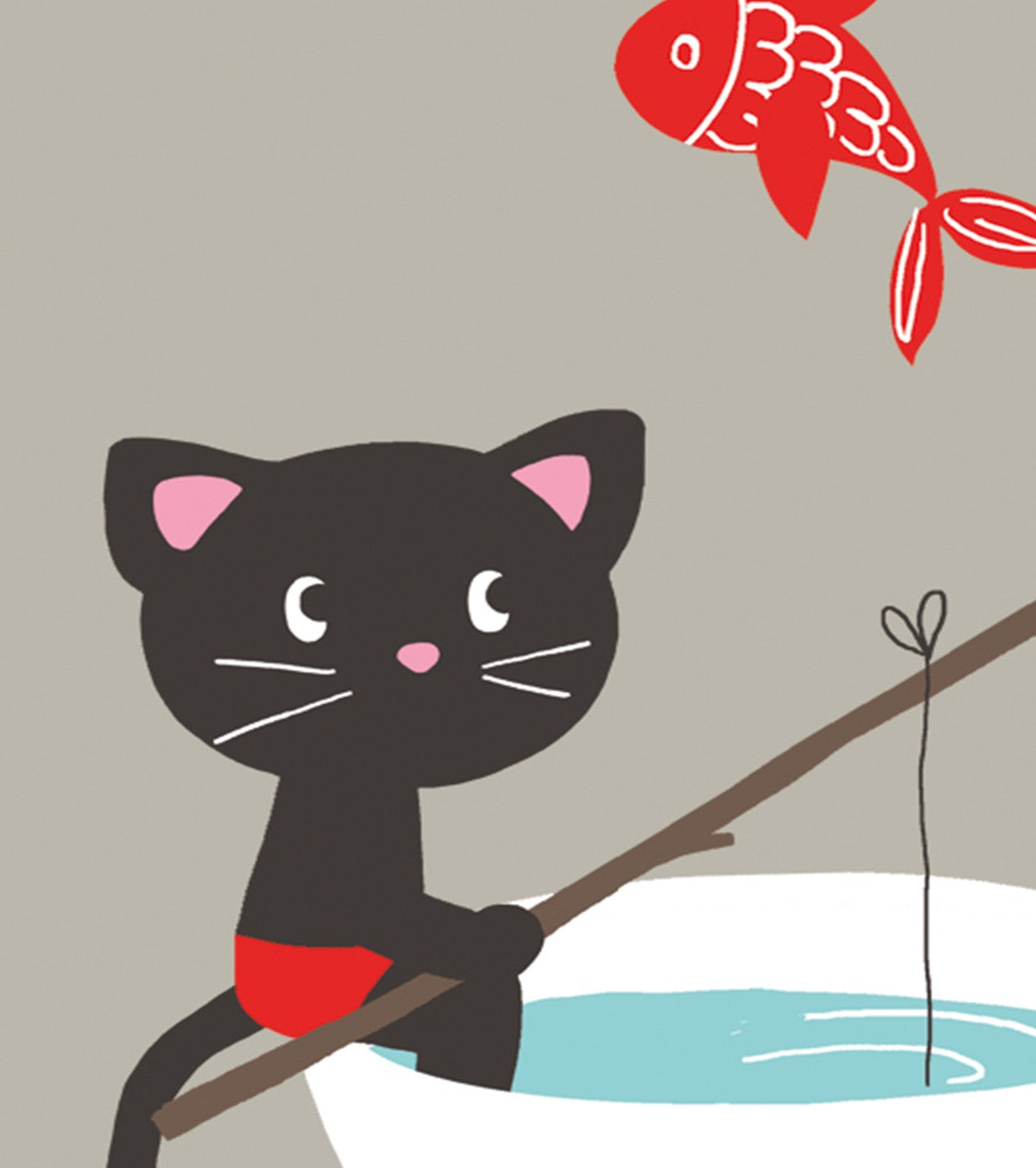 MOKA & POM - Poster per bambini - Gattino da pesca