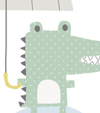 SMILE IT'S RAINING - Poster per bambini - Il coccodrillo e il suo ombrello