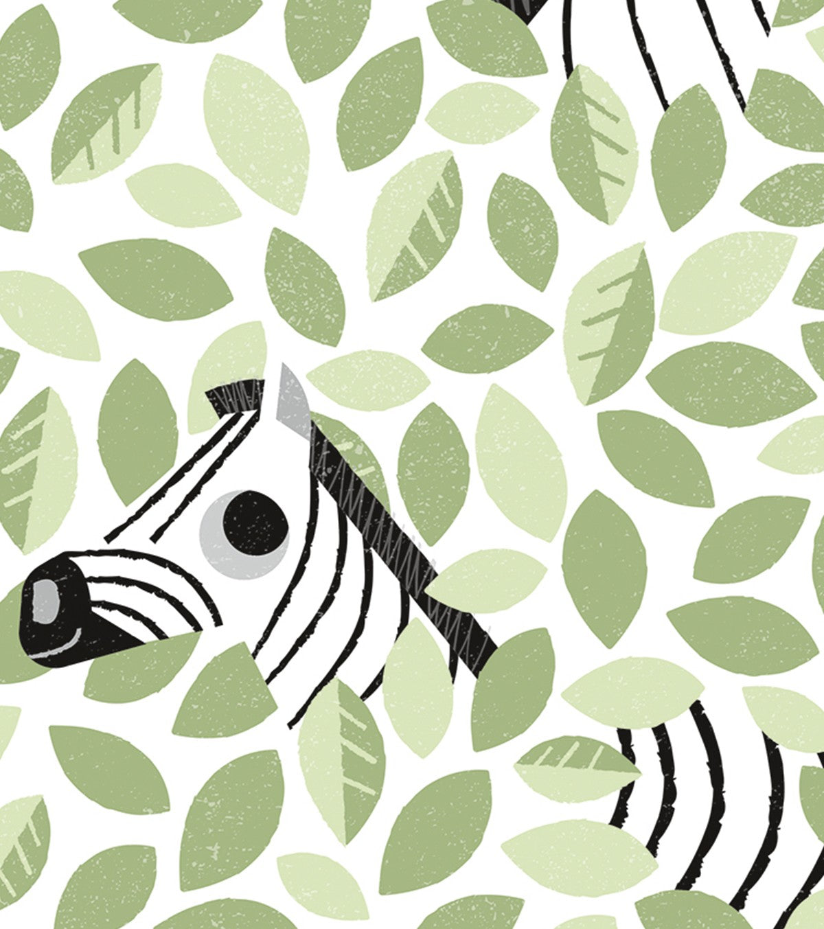 Nascondino e ricerca - Poster per bambini - Zebra e foglie