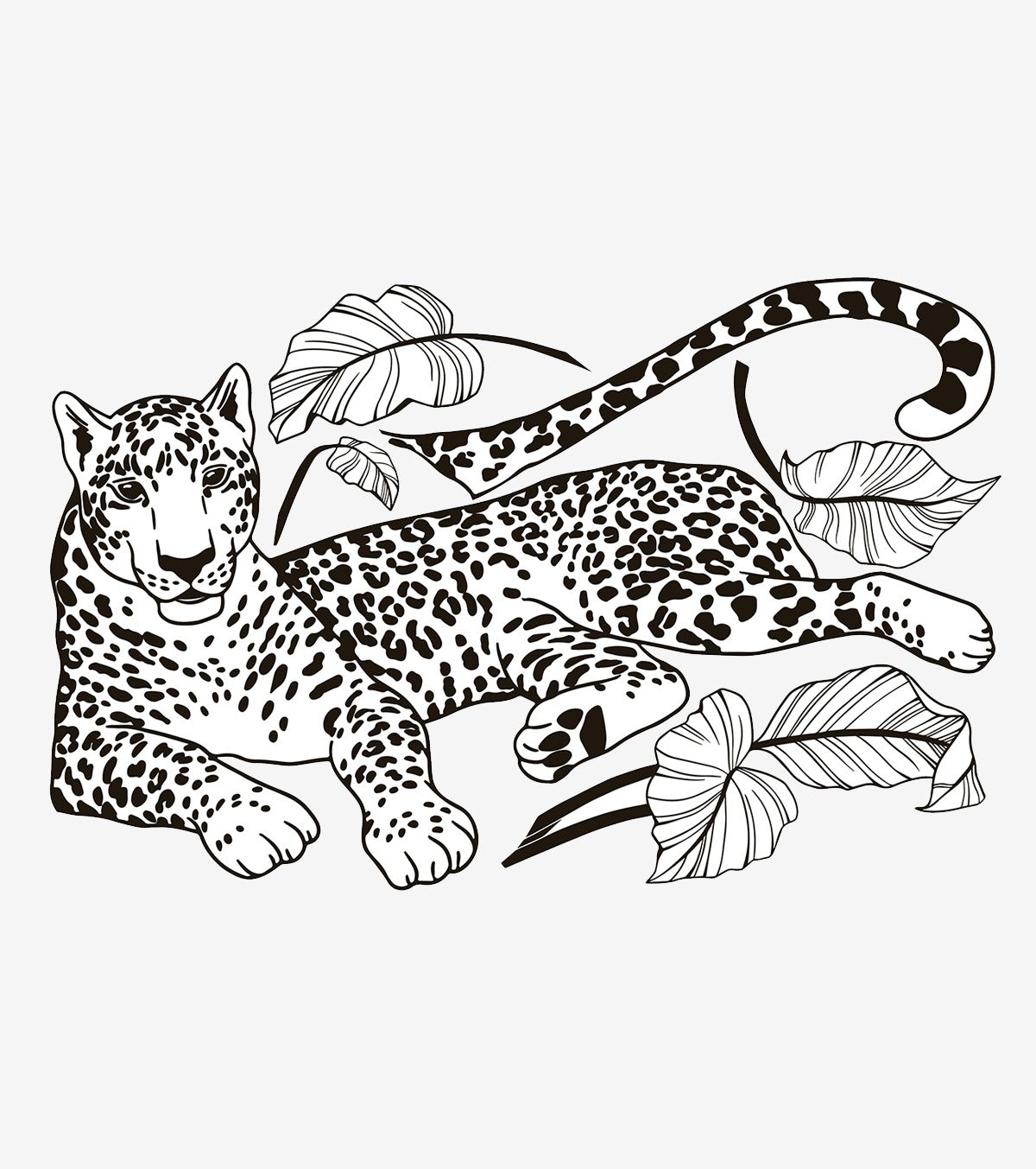 BLACK MAJIK - Adesivo grande - Leopardo reclinato