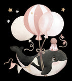 SELENE - Adesivo grande - Orca e palloncini (rosa)