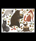 NORWOOD - Adesivi murali murales - L'orso e i suoi amici del bosco