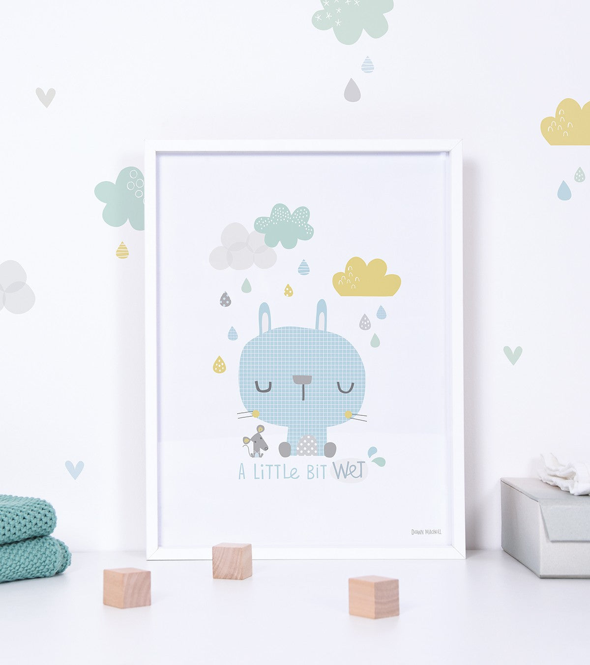 SMILE IT'S RAINING - Poster per bambini - Coniglio e topolino