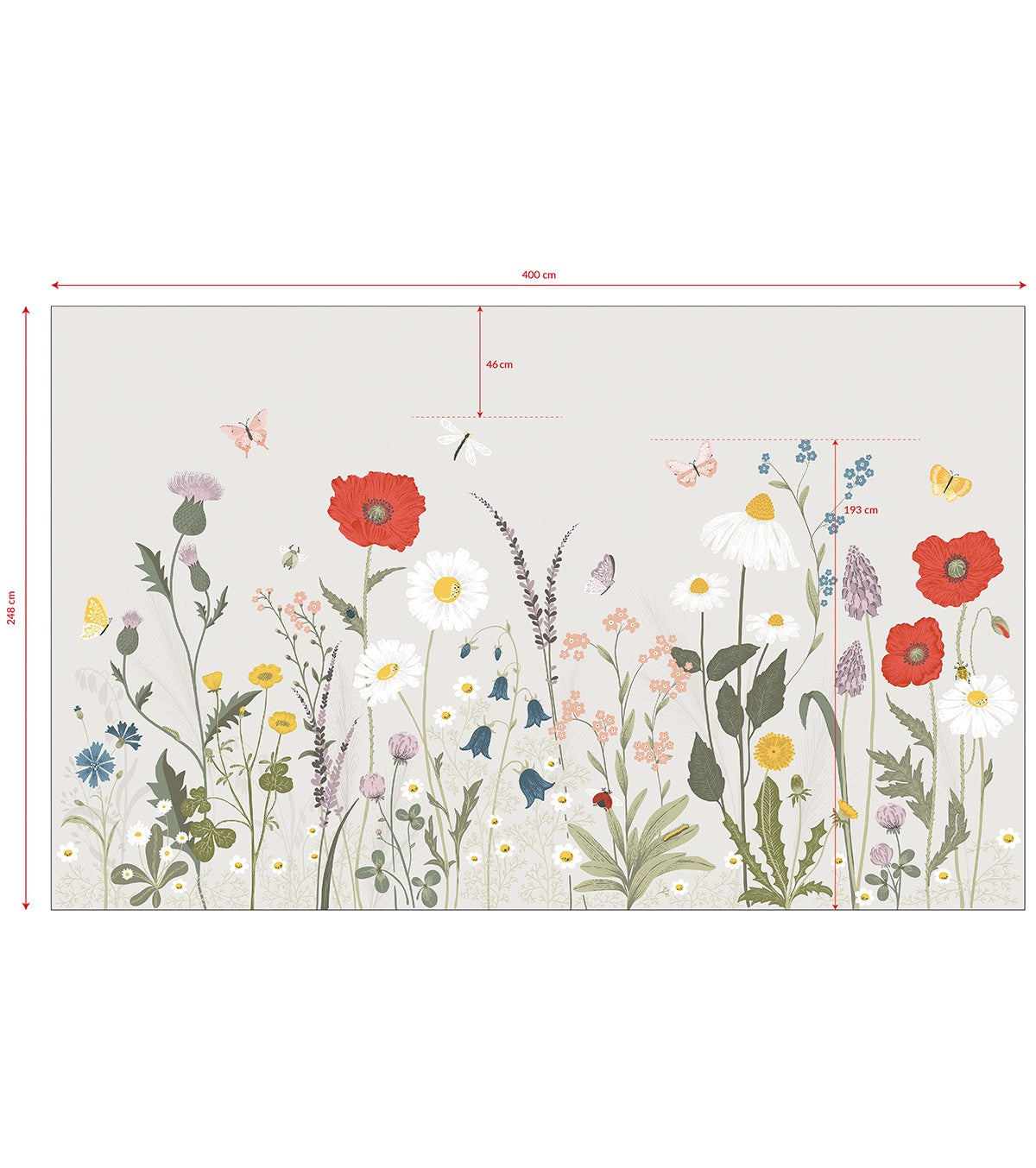 WILDFLOWERS - Carta da parati panoramica - Campo di fiori