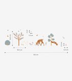 JÖRO - Adesivi murali murales - Cervi e animali della foresta