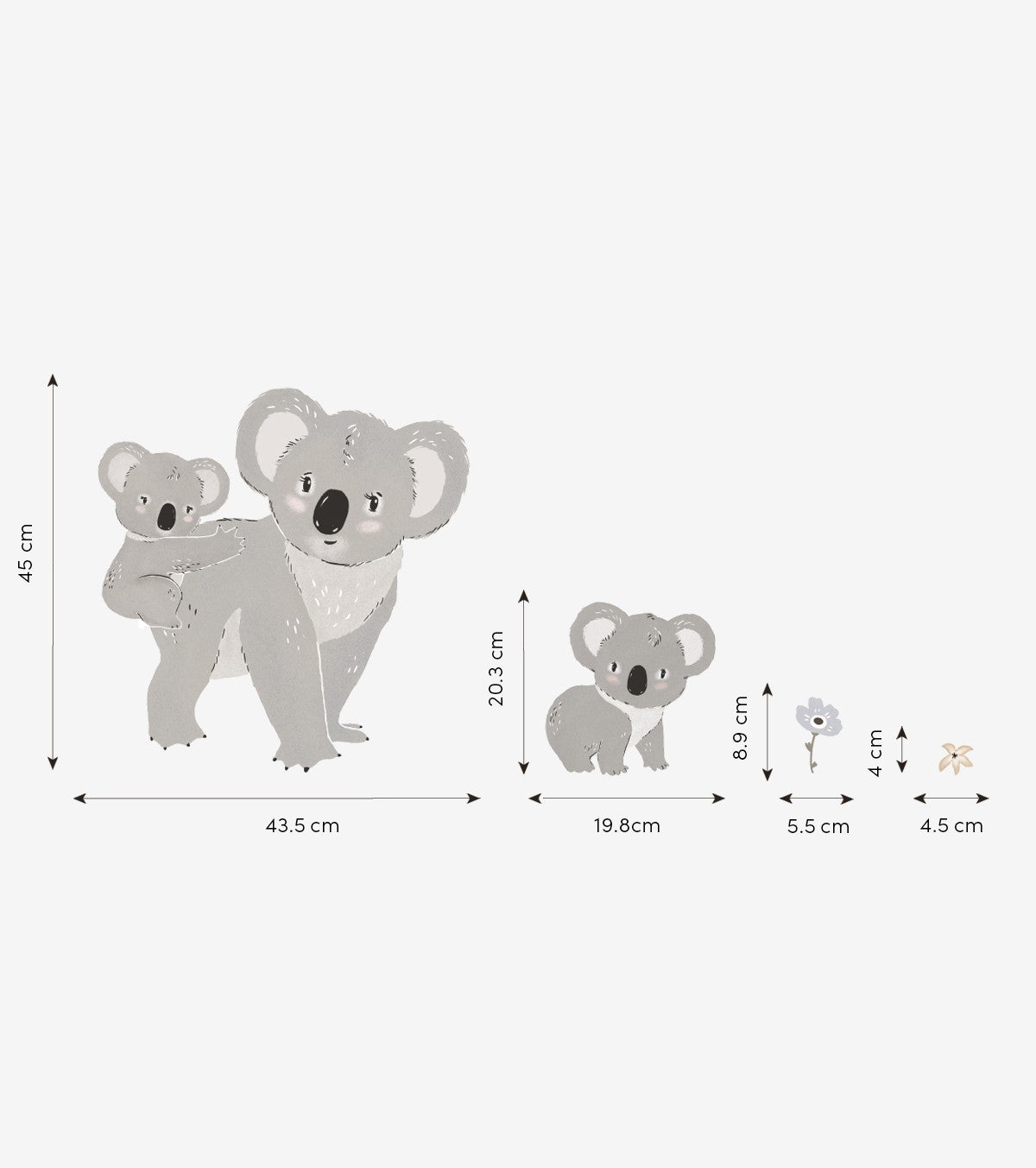 LILYDALE - Adesivo grande - Famiglia di Koala