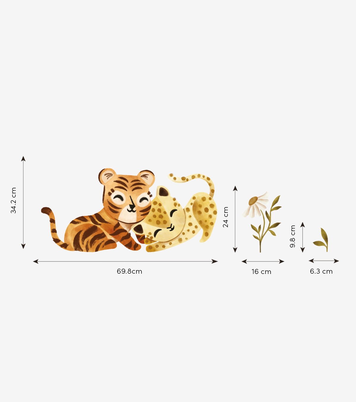 FELIDAE - Grande adesivo - Gioco della tigre e del leopardo