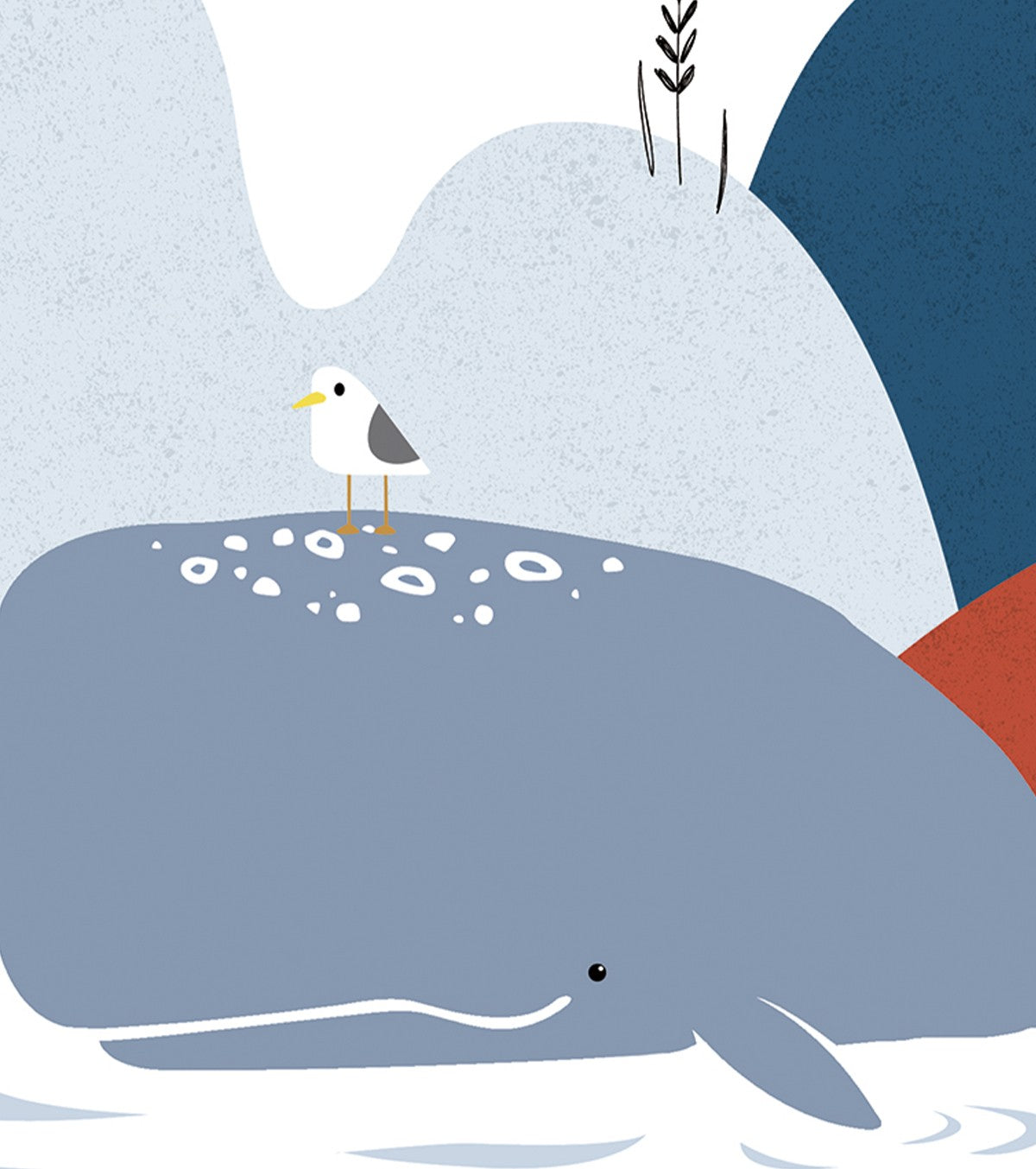 WILD ISLAND - Poster per bambini - Balene e rocce